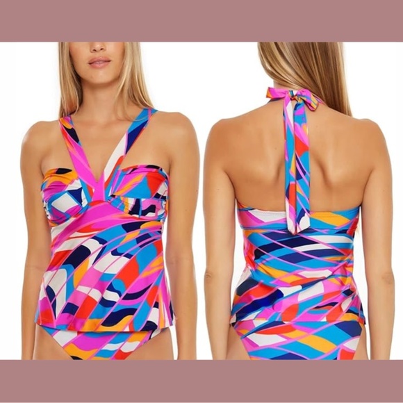 NWT $102 Trina Turk [ 8 ]‎ Convertible Bandeau Rio Twist Front Tankini Top - Picture 1 of 11